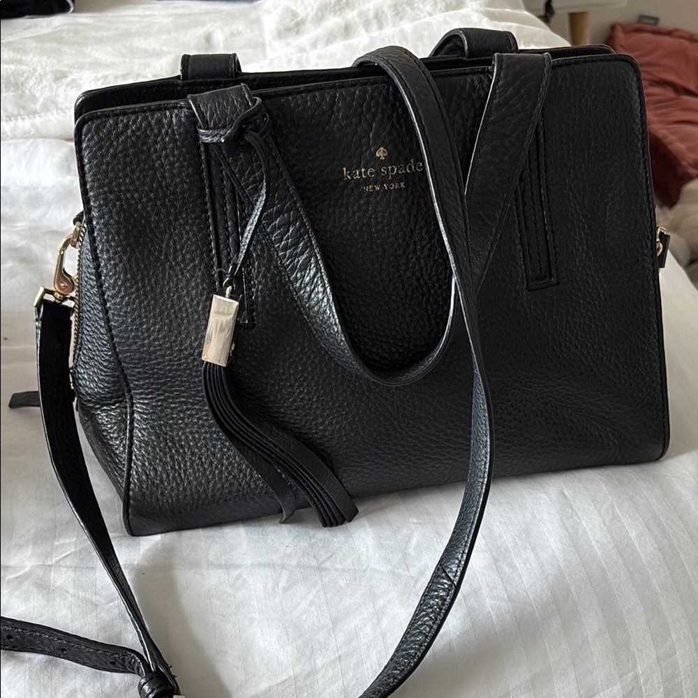 Kate Spade Black Leather Tote Bag